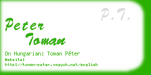 peter toman business card